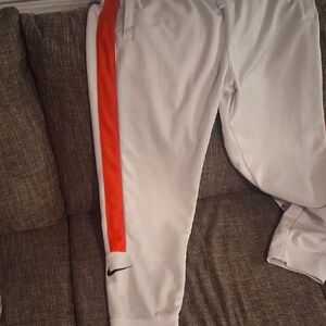 Nike White Sweatpants with Red Stripe